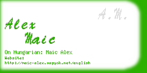 alex maic business card